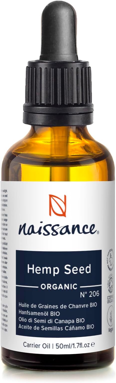 Naissance Organic Virgin Hemp Seed Oil 50ml - Pure Cold Pressed Natural