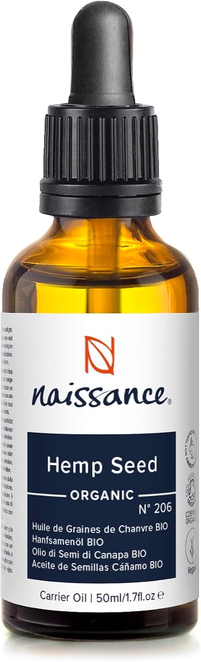 Naissance Organic Virgin Hemp Seed Oil 50ml - Pure Cold Pressed Natural