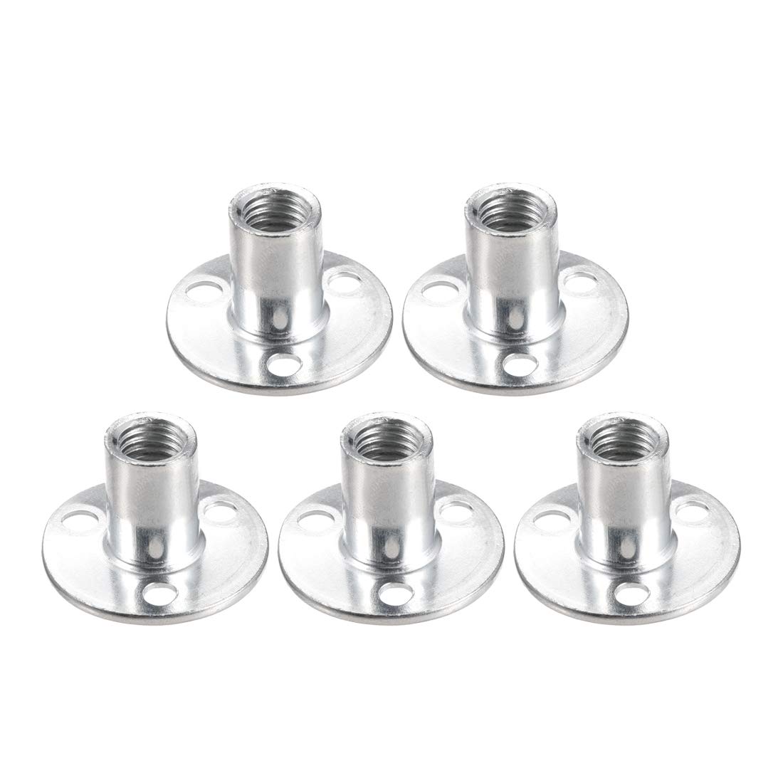 sourcing map M12x40x2.5mm Brad Hole Tee Nut Carbon Steel T-Nuts Furniture Hardware Flange Insert Female Thread 5pcs