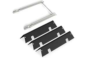 Jakivew Replacement Parts for Weber GS4 Grills, Fits Spirit II 200 & Spirit 200 (2013+ Front Control), E-210, S-210, E-220, S-220, Flavorizer Bars (#67045, 15.3", Set of 3) and Burner Tubes (#69785)