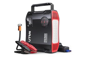 Car Jump Starter with Air Compressor, UTRAI 150PSI 4000A 27000mAh 12V Battery Booster Jump Box (Up tp All Gas and 8L Diesel), Battery Jumper Starter Portable with Power Bank Digital Tire Inflato