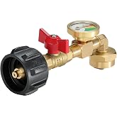 CAMPINGMOON Propane Refill Adapter QCC1 1 lb Refillable Gauge Valve PZ-104 | 90&deg; elbow clearance, easy-access controls, quick visual pressure reference
