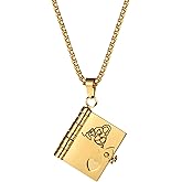 Rofusn My Little Star Book Necklace: 6 Page Openable Stainless Steel Book Pendant Gifts for Granddaughter from Grandma Inspirational Jewelry