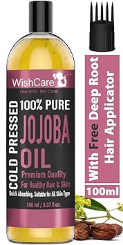 WishCare Pure Cold Pressed Natural Unrefined Jojoba Oil - Moisturizer for Skin, Hair and Nails - 100 Ml