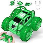 zingzoom Remote Control Car, Fast Direct Charging RC Cars Amphibious Rechargeable Stunt Car 360° Rotating LED 2.4Ghz 4WD All Terrain Waterproof Cars Toy Christmas Birthday Gift Kids Boys 3-12 Years