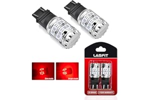 LASFIT 3157 LED Bulb 3156 3057 4057 4157 Brake Tail Stop Light Red CANBUS Ready Error Free Built-in Load Resistor Anti-Hyper Flash Automotive Light, Plug and Play(2pcs)