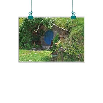 Amazon Com Unpremoon Hobbits Wall Art Fantasy Hobbit Land House