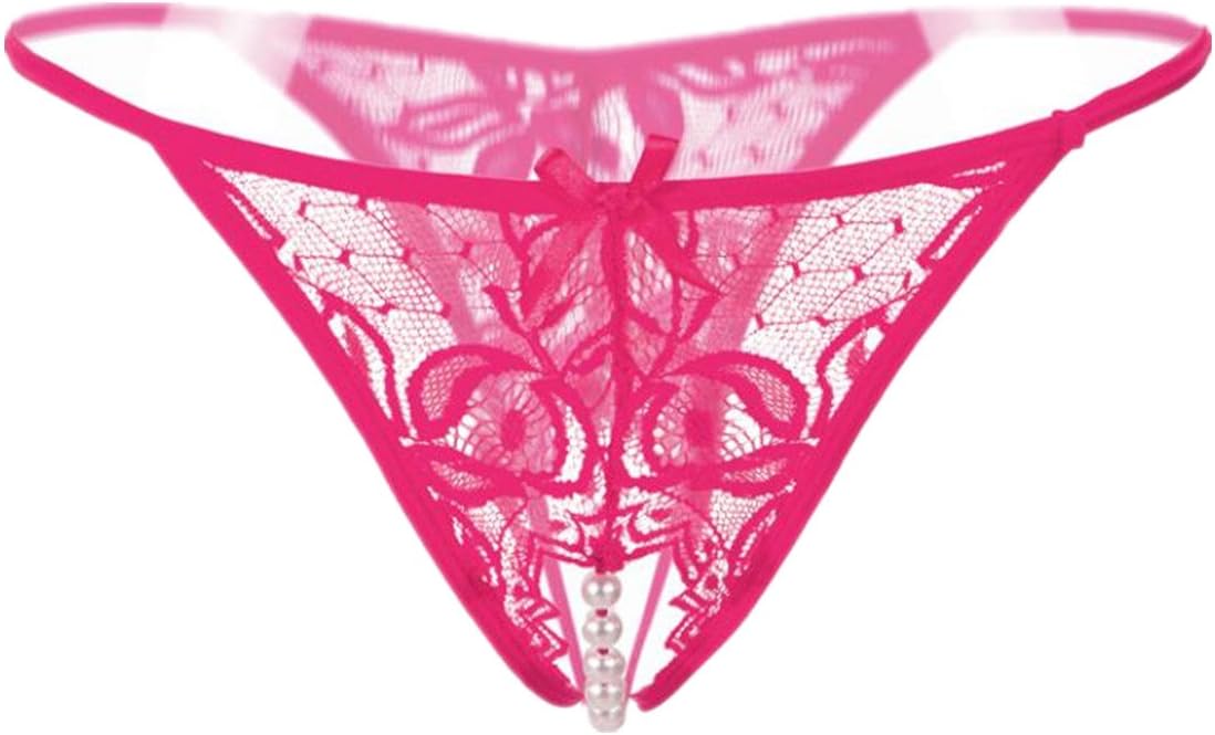 Longra® Women Lace Crotchless Panties Underpants,G-String Crotch Thong with Pearls Massaging Underwear