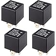 4 PCS Relays, 5 Pin Relay, 12V 40A Relay, Waterproof Car Relays, Relay Switch for Electric Cooling Fans, Motor Starters, Automotive Taillights