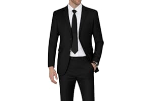 WEEN CHARM Men's Suits Slim Fit 2 Piece Two Button Blazer Wedding Prom Tuxedo Single Breasted Jacket Pants Set