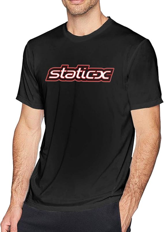 Guys Mens T Shirts Short Sleeve Static X TShirt for Men