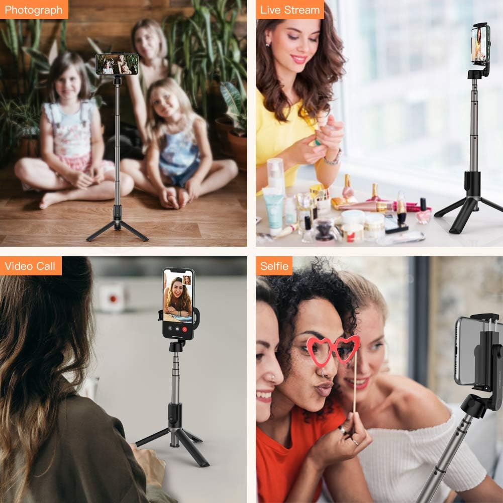 Yoozon Selfie Stick Tripod Bluetooth, Extendable Phone Tripod Selfie Stick with Wireless Remote Shutter for iPhone SE 2/11/11 Pro/11 Pro Max/Xs MAX/XR/XS/X, Galaxy S20/Note 10/S10/S9, Google and More