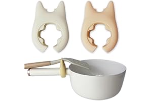 JUGEOZHI Spoon Rest for Cooking - 2pcs Wok Spatula Holder Silicone Adjustable Kitchen Utensil Rest for Pot Boil Over Spill Stopper Kitchen Gift Gadgets