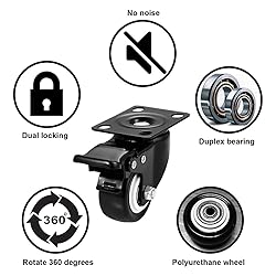 Caster Wheels, 2 inch Casters, Casters Set of 4