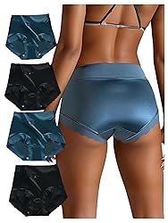 SOLY HUX Women's Satin Silk Briefs Scallop Trim No