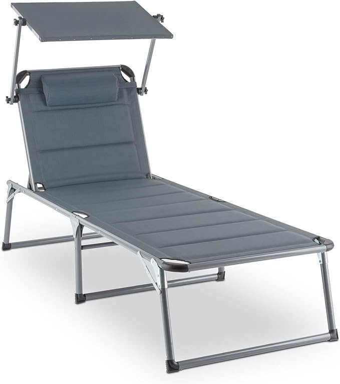 Amazon.de: blumfeldt Amalfi Noble Grey Liegestuhl -Gartenliege