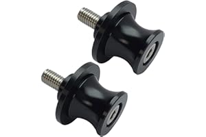 JCSUMRID 2pcs M8 X1.5 Motorcycle Swing Arm Spools Sliders CNC 8mm Swingarm Stand Screw Replacement for Honda Suzuki BMW Kawasaki（Black)