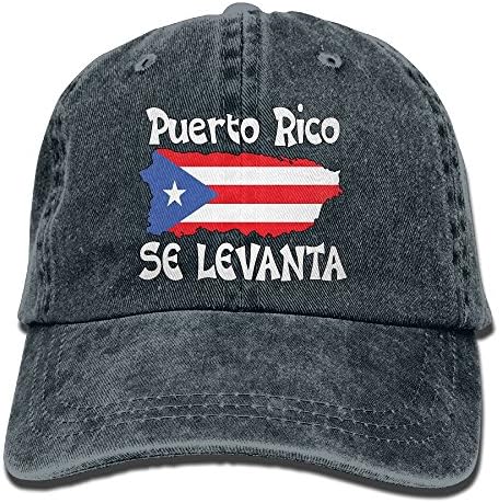 Puerto Rico Se Levanta Classic Unisex Baseball Cap Adjustable Washed Dyed Cotton Ball Hat Navy
