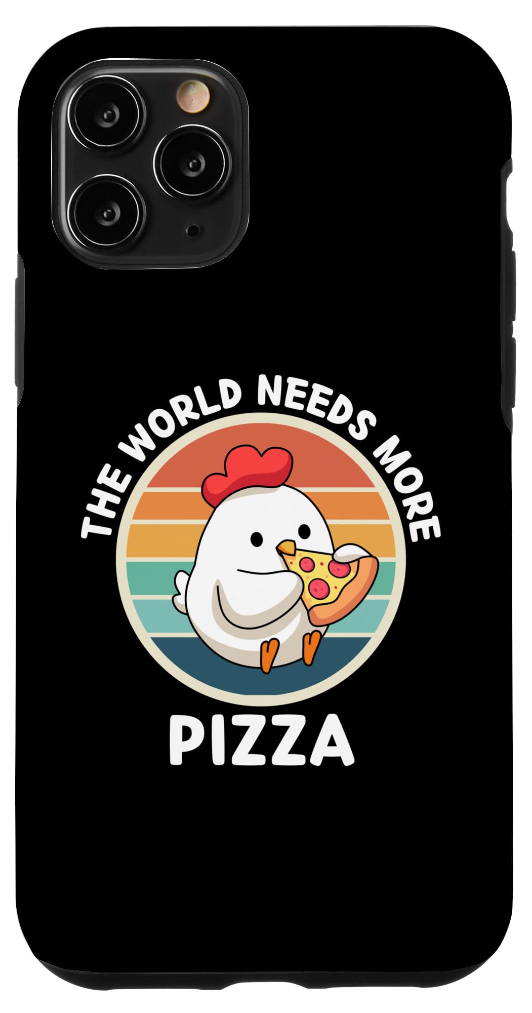 Vintage Chicken The World Needs More Pizza Retro Food Lover Case for iPhone 11 Pro