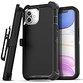 AICase for iPhone 11 Case with Belt-Clip Holster, Heavy Duty Drop Protection Rugged Shockproof/Drop/Dust Proof 3-Layer Protective Durable Indestructible Phone Cover for iPhone 11, Black