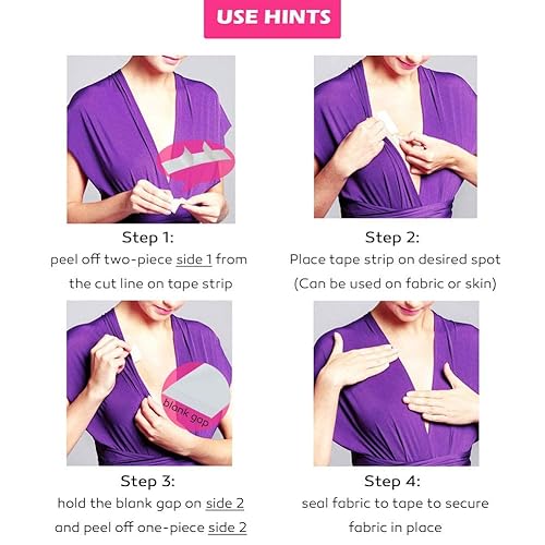 MIILYE Double Sided Tape for Body, Fashion Breast Tape for Skin to Fabric Clothes  Clothing,Dress Tape to Keep Dress Bra in Place, Clear, 60 Counts (60 Strips  1"x3"-Strong) in Kenya | Whizz