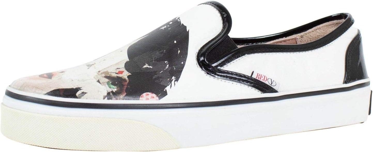 Women's Valentino with Face Pattern Leather Sneakers Shoes