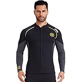 Wetsuit Top Men&Women 1.5mm/3mm Neoprene Wetsuits Jacket,Front Zipper Long Sleeves Diving Suit for Swimming,Snorkeling,Scuba Diving,Surfing