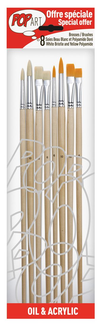 PEBEO Brush, White, Yellow, 39 x 9 x 2cm