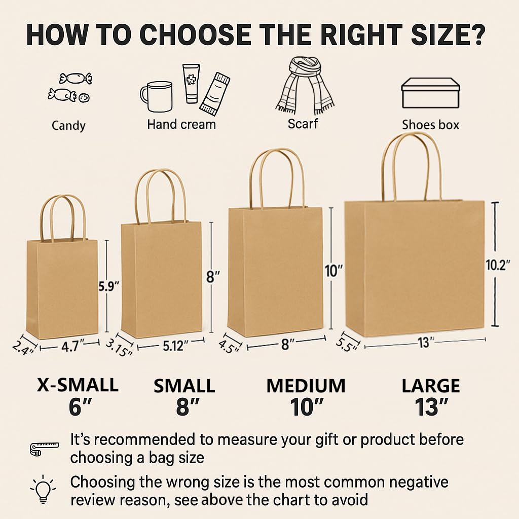 SUNCOLOR 24-Pack Rainbow Gift Bags with Handles, 8