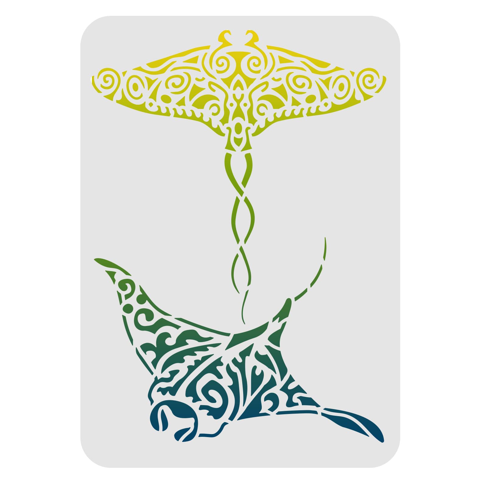 FINGERINSPIRE Manta Ray PET Stencil for Walls and Crafts DIY, 29.7x21cm Reusable Animal Drawing Painting Stencil Template for Painting on Wood, Floor, Furniture, Paper and Fabric