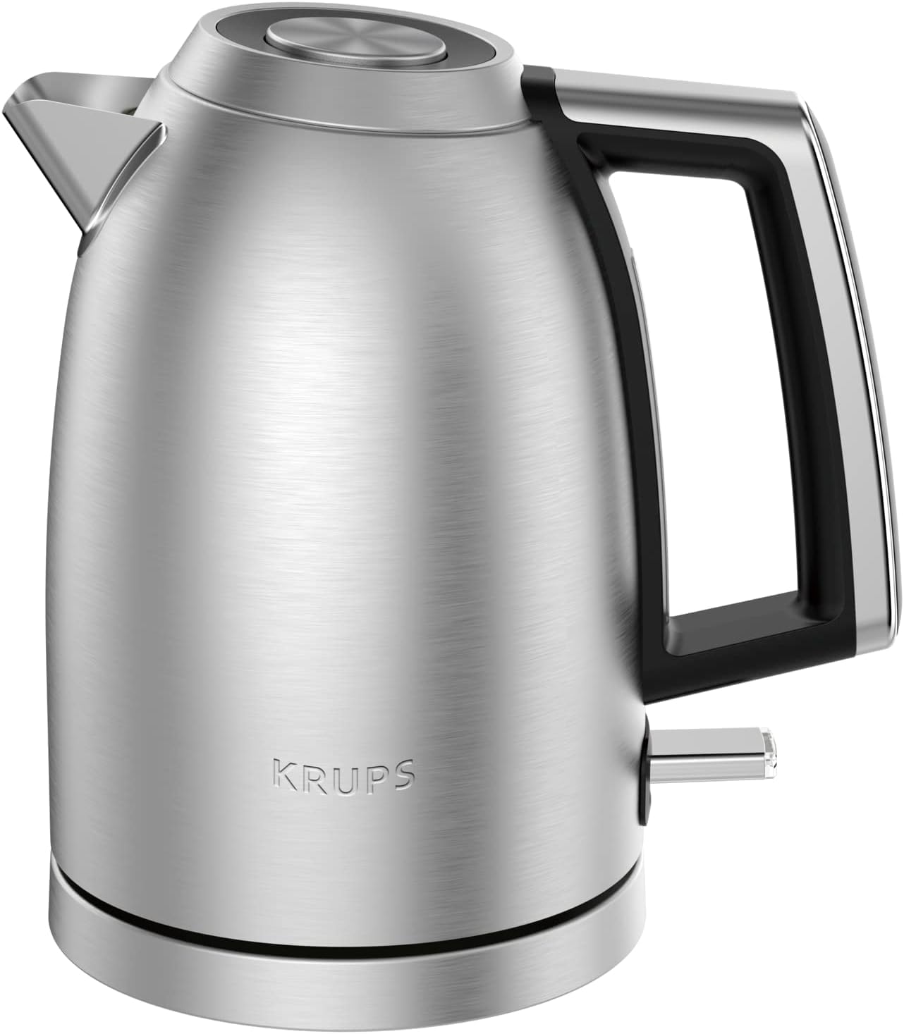 KRUPS BW552D Excellence Elektrischer Wasserkocher, Premium Gebürstetes Metall Finish, 1,7 L Kapazität, Auto Shut-Off, Schnurloser Wasserkocher, Auf 360° Drehbarem Sockel