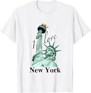 Statue of Liberty I Love New York City NYC Elegant Tee Shirt T-Shirt