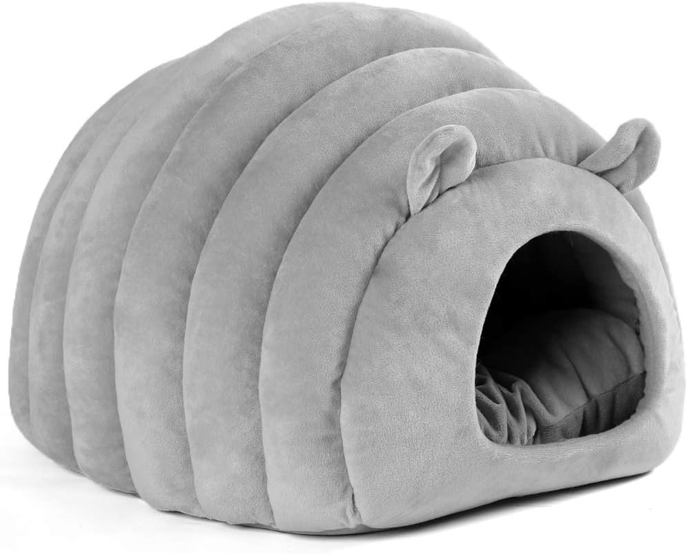 Amazon 猫ハウス 猫ベッド ドーム型 犬猫 マット クッション 寒さ対策 保温防寒 快適 柔らかい 暖かい 小型犬 キャットハウス 休憩所 寝床 Saracat ハウス 通販