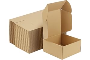 MEBRUDY 8x8x4 Inches Shipping Boxes Pack of 25, Small Corrugated Cardboard Box for Mailing Packing Literature Mailer