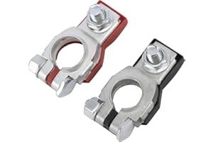 IUSOT Brass Tin Plated Battery Connector, SPST, 17-19mm Positive, 15-17mm Negative, Fits Nissan 1998-Now, 2 Pack