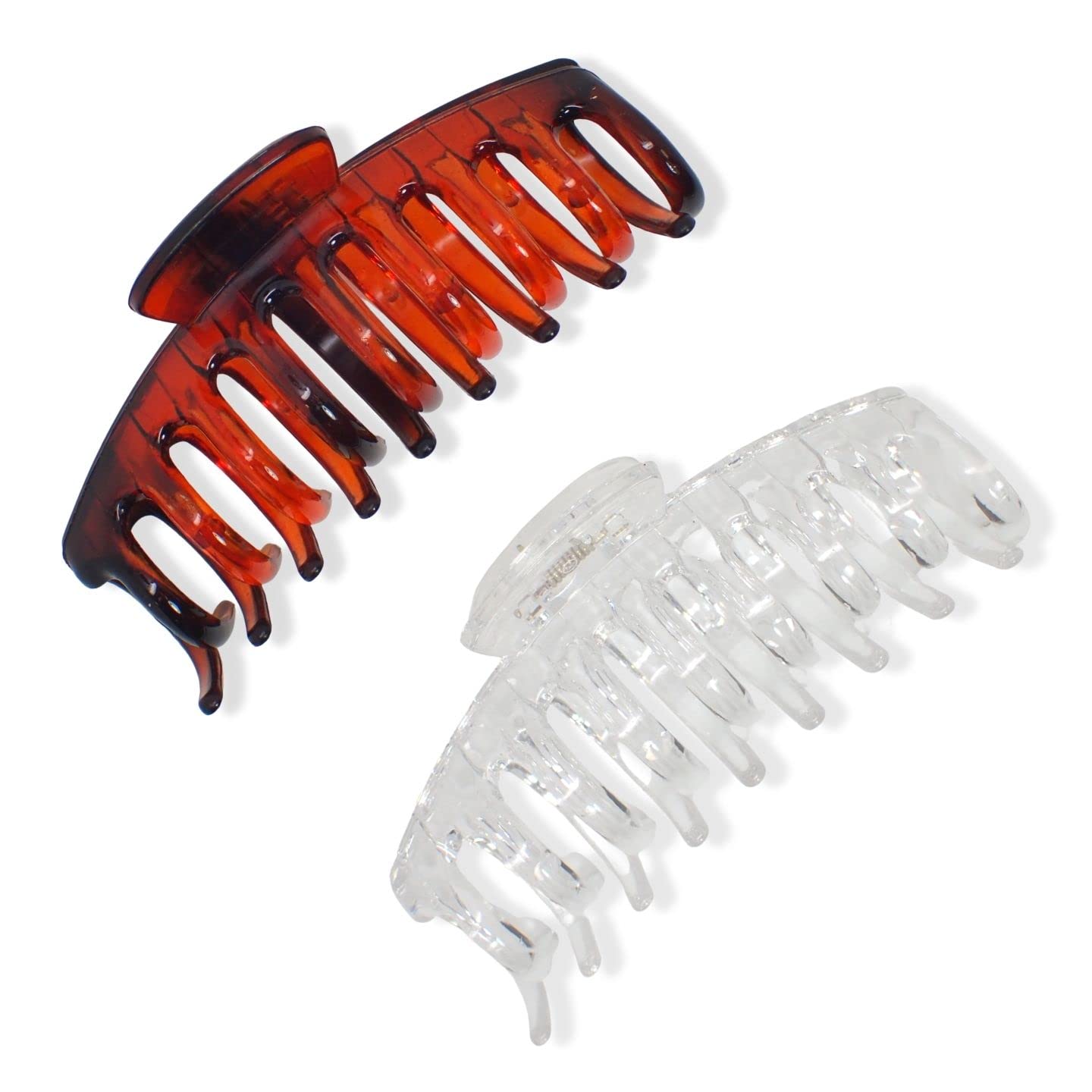 Topkids Accessories 11cm/4.3" Hair Claw Clips for Women, Hair Accessories for Women Hair Clip Hair Clips Hair Clips for Thick Hair Claws Claw (Tort Brown + Clear)