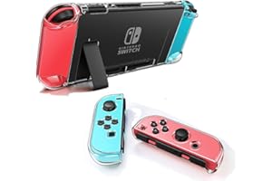 Dockable Clear Case for Nintendo Switch, VANJUNN 3 in 1 Protective Case Cover for Nintendo Switch and Joy-Con Controller with Clear Grip Cover Shock-Absorption(Crystal Clear,NOT for Switch OLED)