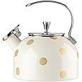 kate spade new york Deco Dot Kettle, White with Gold Dots