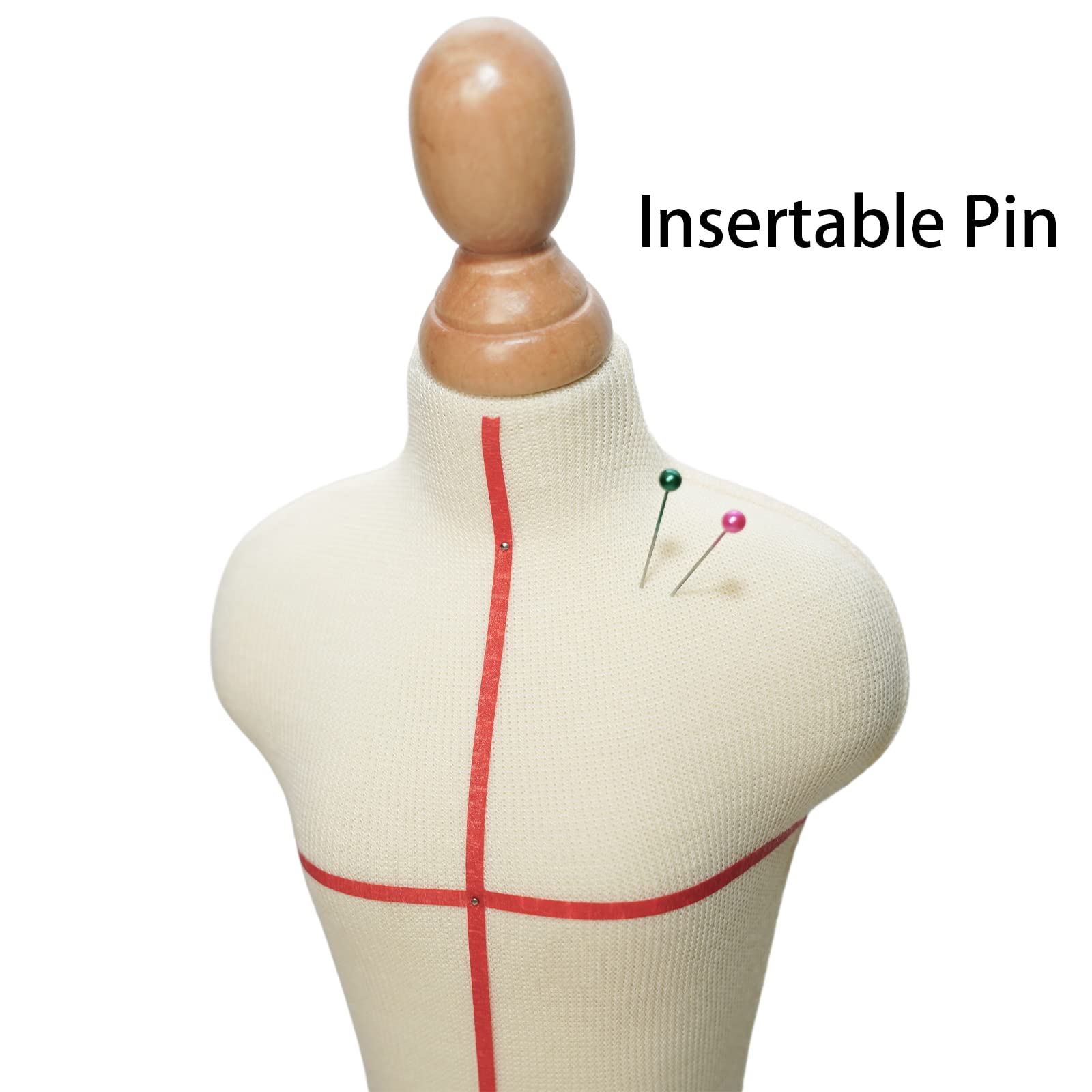 Female Dress Form Mannequin(Not Full Size Body Height 12.8 inch for Sewing, 1/3 Size Female Tailor Dressmaker Dummy for Pattern Making Fully Pinnable Mannequin with Wooden Stand (1/3)