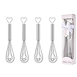 5 Pieces Heart Shaped Egg Beater Mini Stainless
