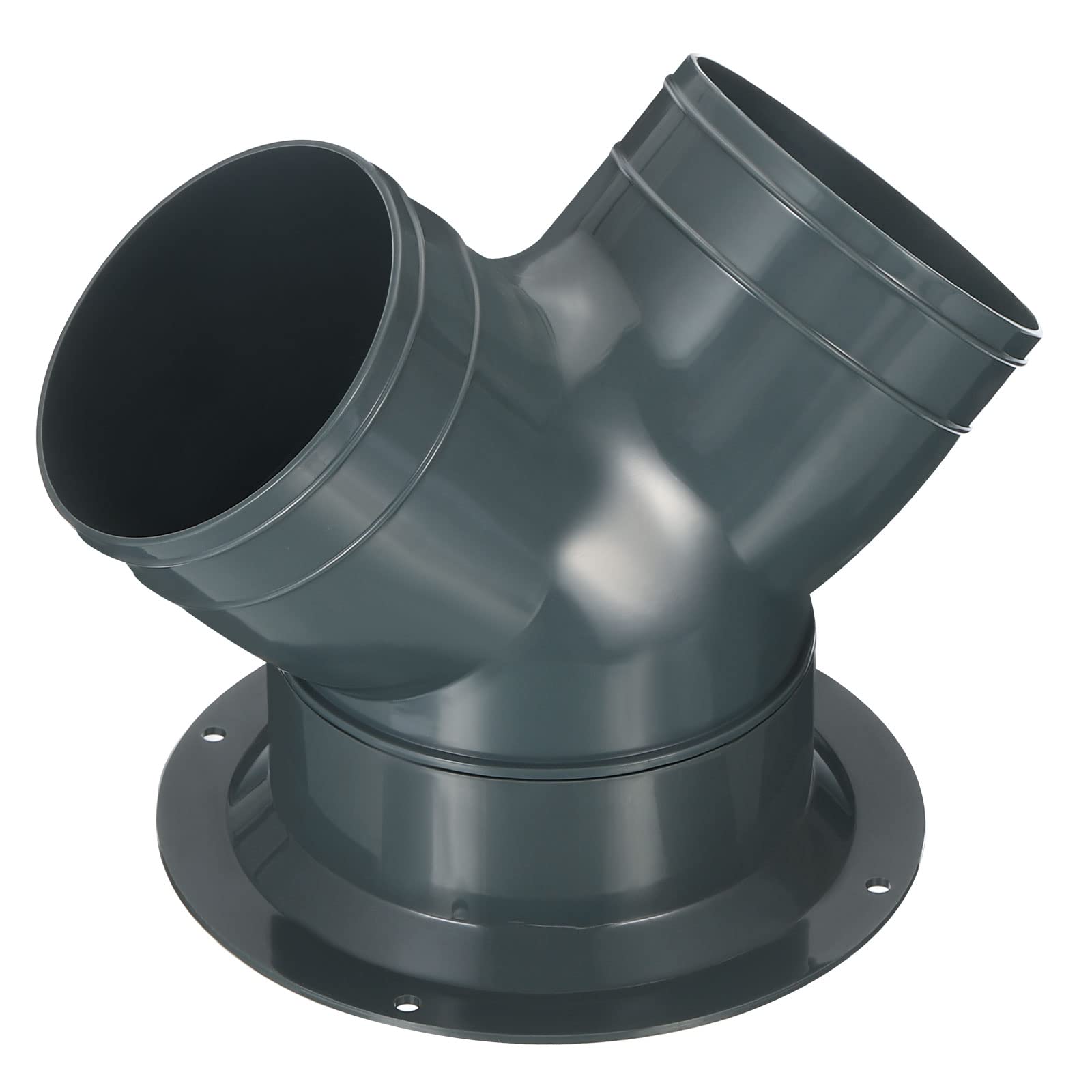 PATIKIL 3 Way Duct Splitter, 3"x3"x4" Y Reducer Connector Air Vent Duct Hose Exhaust Pipe Adapter with Flange for Dryer Exhaust Fan Vent Systems HVAC, Grey
