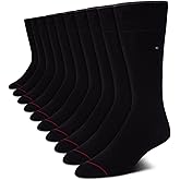Tommy Hilfiger Mens Dress Socks - 10 Pack Lightweight Everyday Crew Work Socks for Men for Casual & Formal Wear