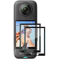 Amazear Screen Protector for Insta360 X5 Accessories (2 Pack), Tempered Glass LCD Display Film Screen Protective Cover for In