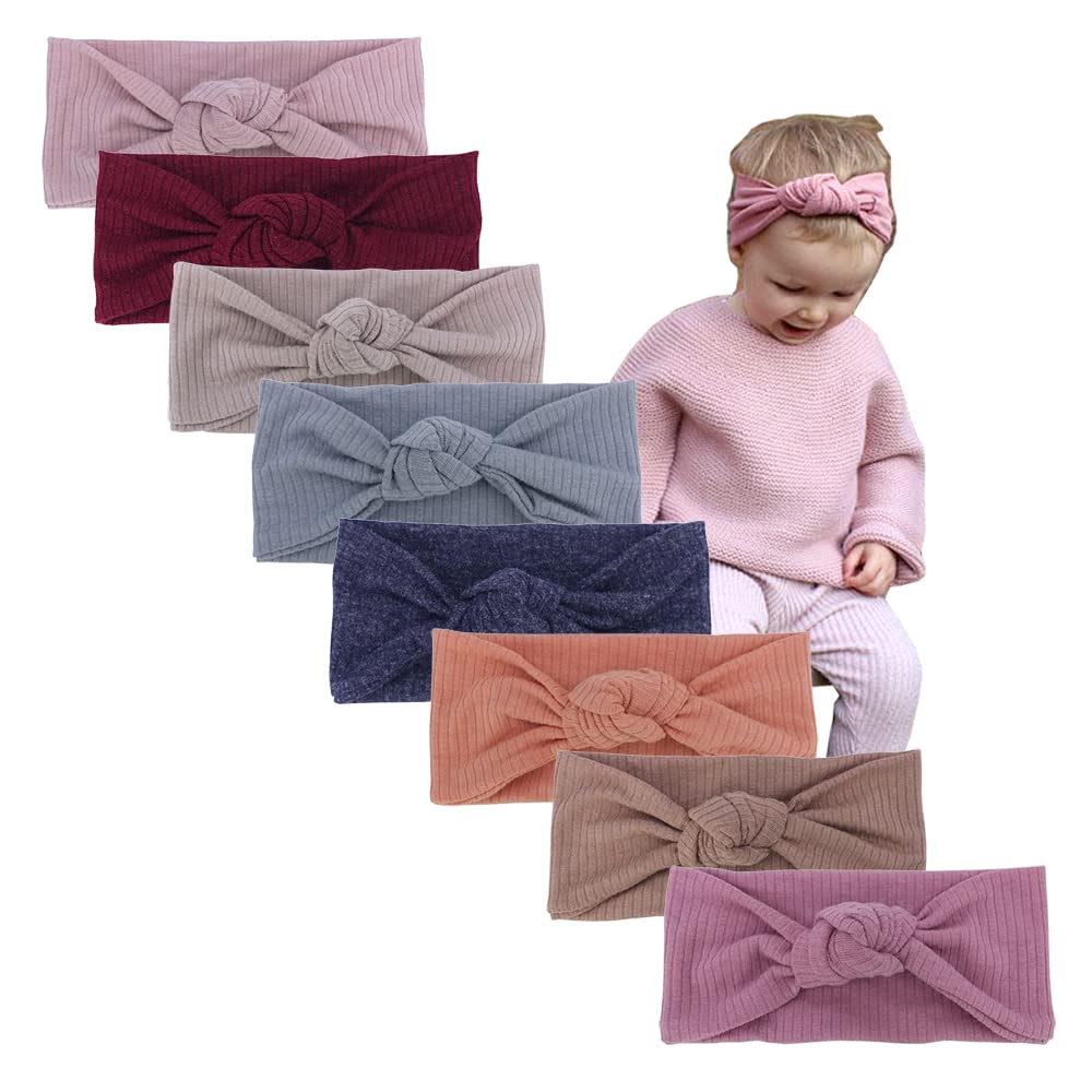 Photo 1 of Sugarmelon Baby Headbands Stretchy Hairbands Hair Bow Elastics for Baby Girls Newborn Toddlers Infant Kids (Knot Headband Mauve)