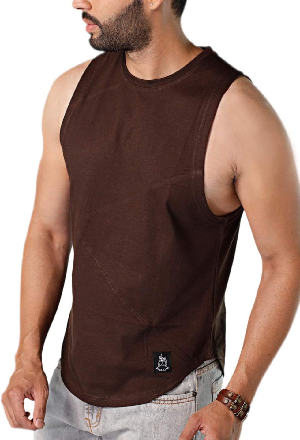 Buy BHASMA Men's Cotton Plain Sando Sleeveless TShirt at Amazon.in