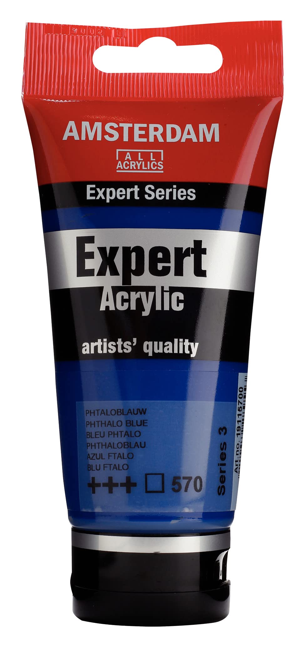 Amsterdam Expert Series Acrylic - Phthalo Blue 570 - Heavy Body Paint - High Lightfastness - 75 ml Tube