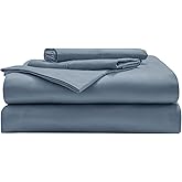 Miracle Made Breathable Cotton Bed Sheets, 4-Piece Set – Silver-Treated, Soft and Cool-to-The-Touch Lightweight Bedding Designed for Hot Sleepers – King Size, Slate Blue