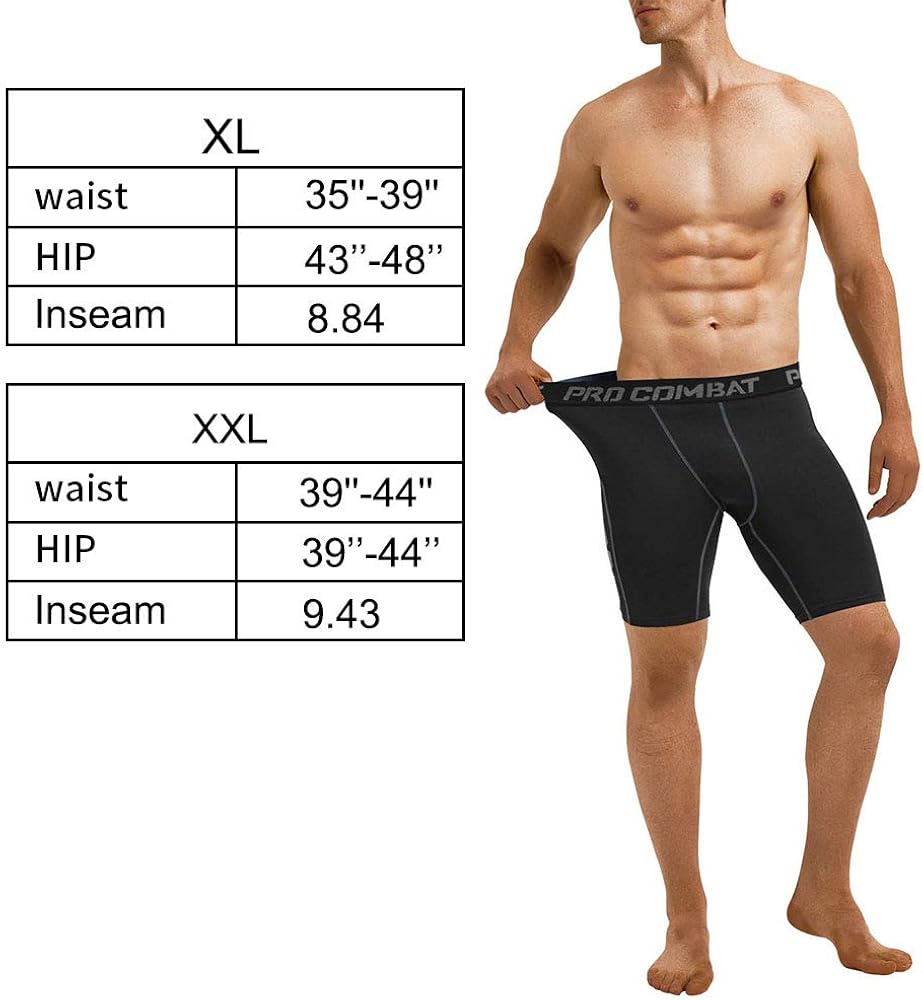 Men's Compression Shorts 3 Packs Soft Cool Dry Sports Tights Shorts for Running,Workout,Training: Clothing