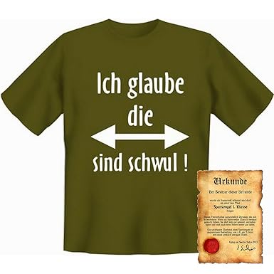 Lustiges Sprüche T Shirt Spass Urkunde Ich Glaube Die
