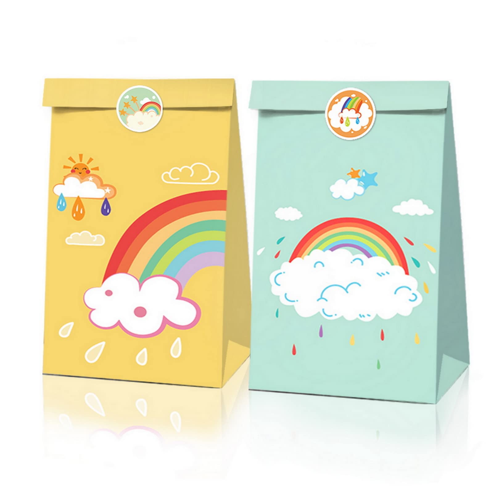 12 Pack Candy Goodie Sunshine Paper, Rainbow Theme Gift, Cloud P Favor, Birthday Party Paper, Wedding Gift Bags